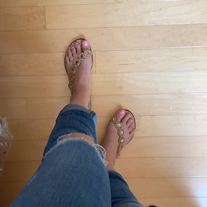 Rose gold sandals